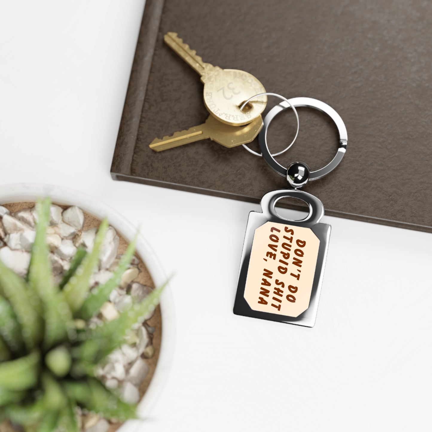 Don't Do Stupid Shit Love NANA Keyring with Inspirational Quote, Gifts for Grandma, Unique Keychain for Birthdays