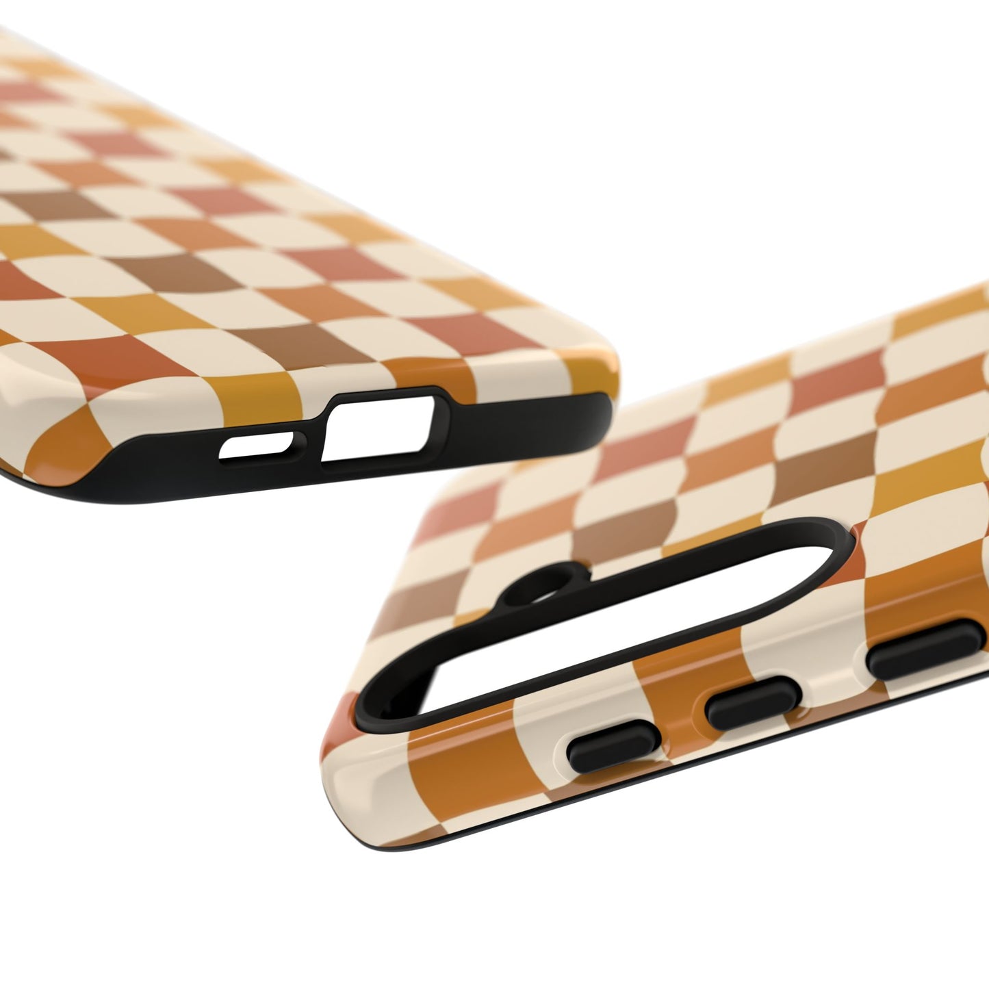 Boho Checked Phone Case, Checkerboard Design, Durable Protection, Phone Cover, Phone case For iPhone and Samsung, Trendy Phone Cover