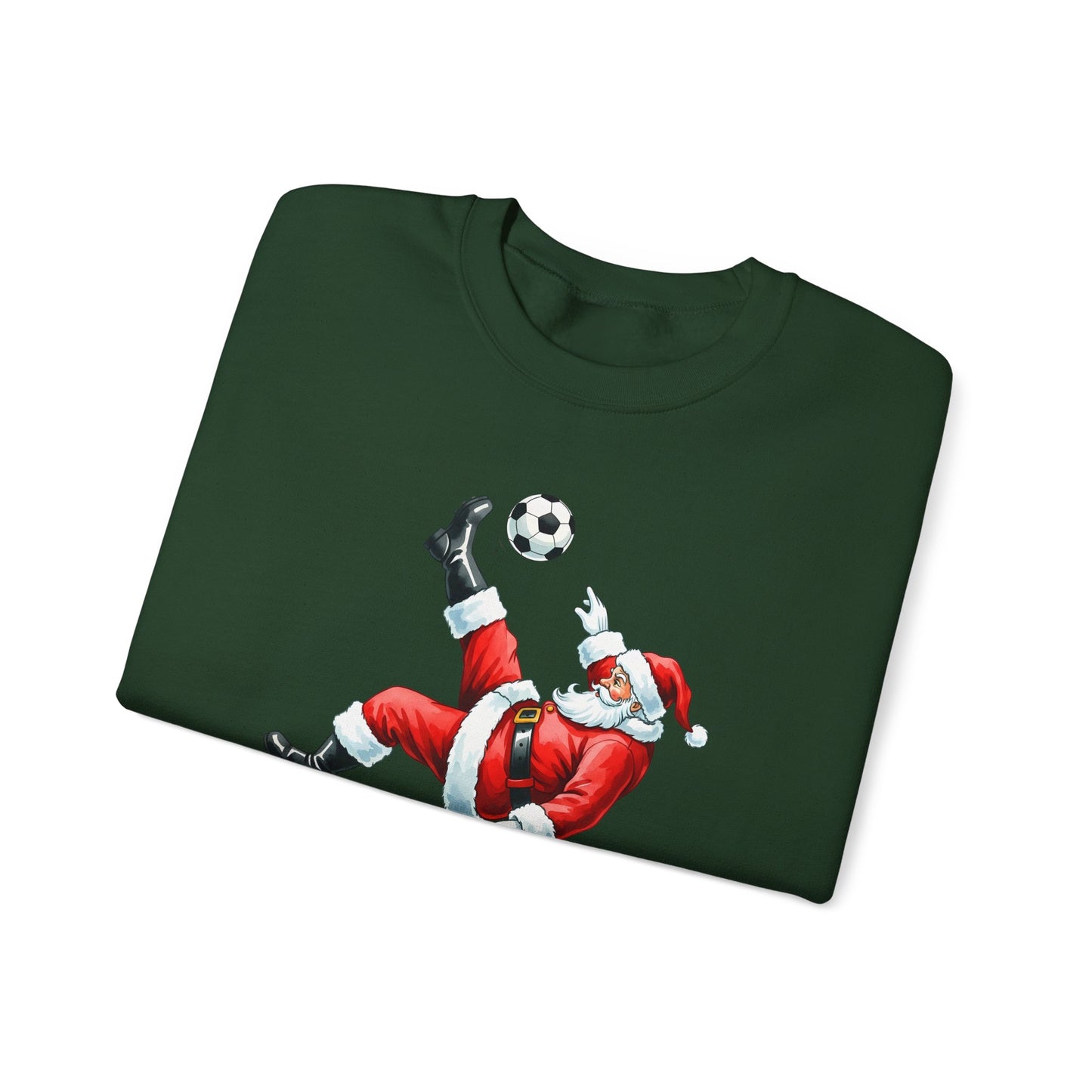 Festive Santa Soccer Crewneck Sweatshirt, Christmas Apparel, Winter Fashion, Holiday Gifts, Sports Lover, Cute Santa Design