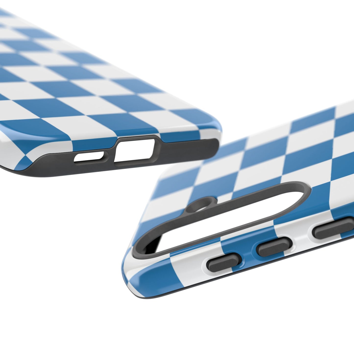 Blue Checkerboard Phone Case, Samsung Galaxy S25, S25 Plus, S24, S24 Plus, S24 Ultra, S23, S22, S22 Plus, S21 Ultra, S21 FE, S20+