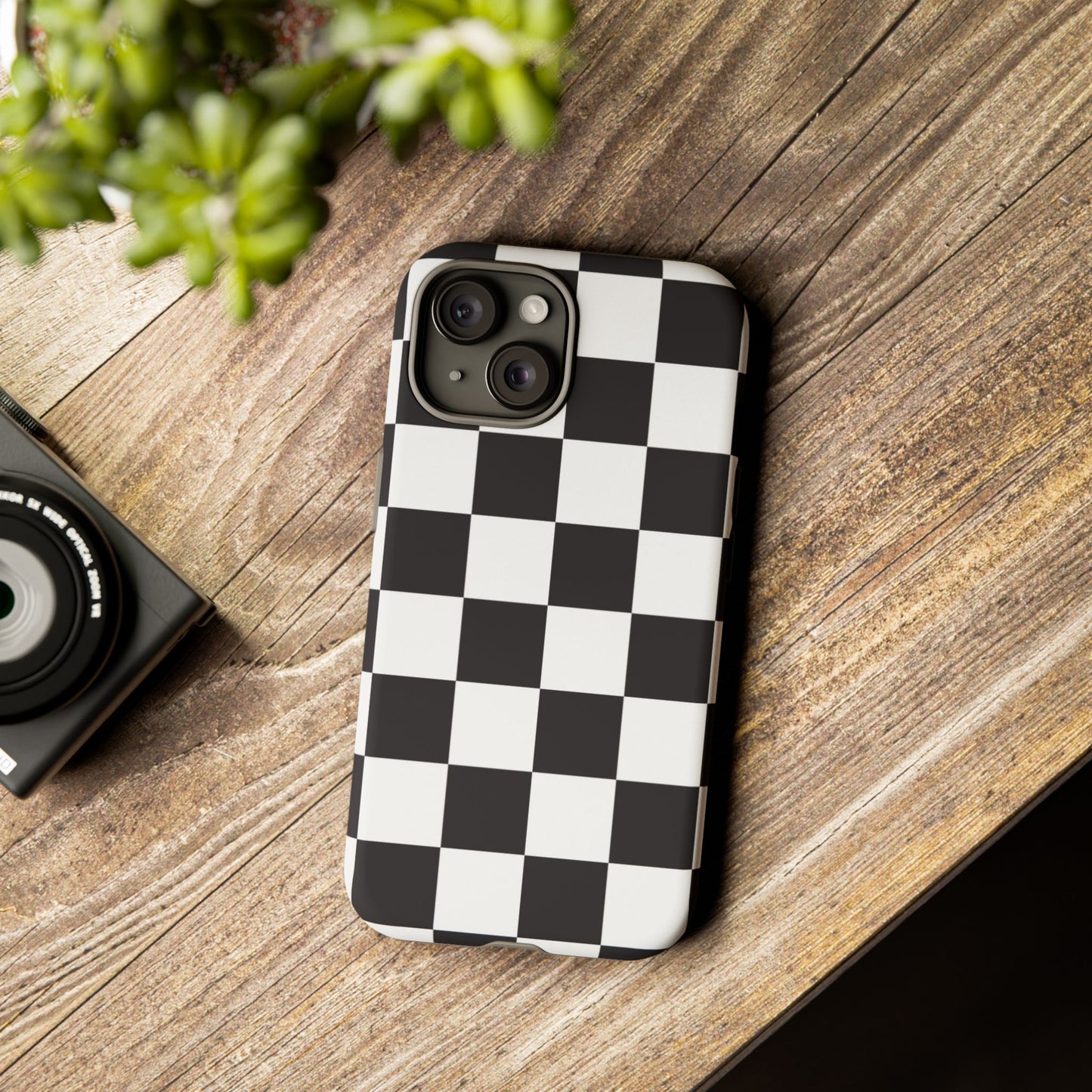 Black and White Checker iPhone Case, Stylish iPhone Cover for Teens, Holiday Gift, Unique Mobile Accessories, Tough Protection
