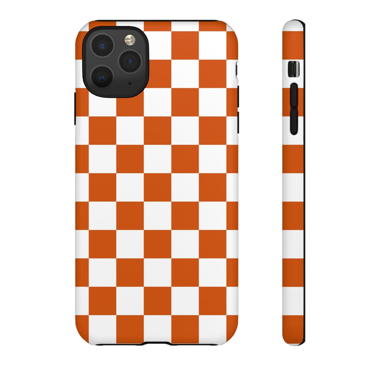 Checkered Phone Case, Checkered Phone Case - iPhone 17 16 15 14 13 12 11 Pro Max  - Trendy Black and Brown Checkerboard
