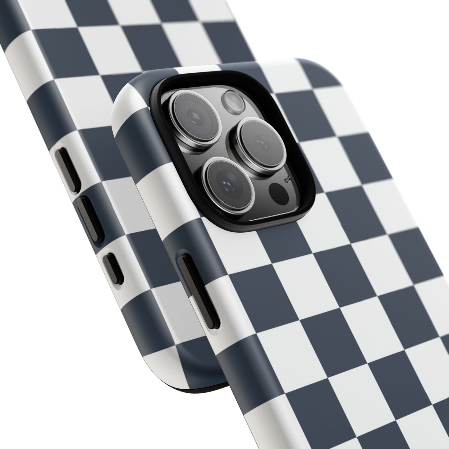 Navy Checkerboard Phone Case, iPhone 17 Pro, 17, 16, 15, 14, 13, 12, 11, X, XR, XS MAX, Tough Case for iPhone