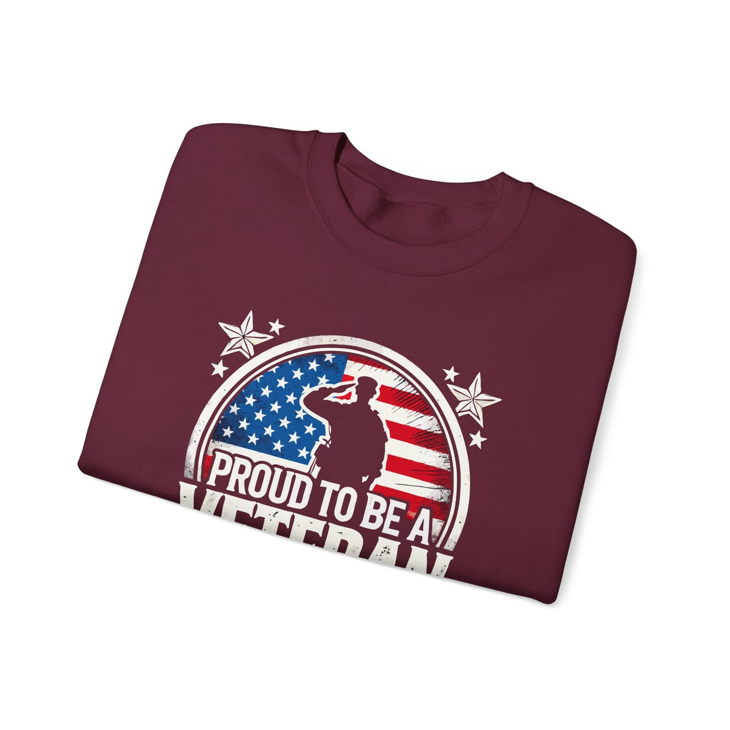 Proud Veteran Crewneck Sweatshirt, Veterans Day Gift, Military Tribute, USA Flag Apparel, Casual Comfort Wear, Gift for veteran Father