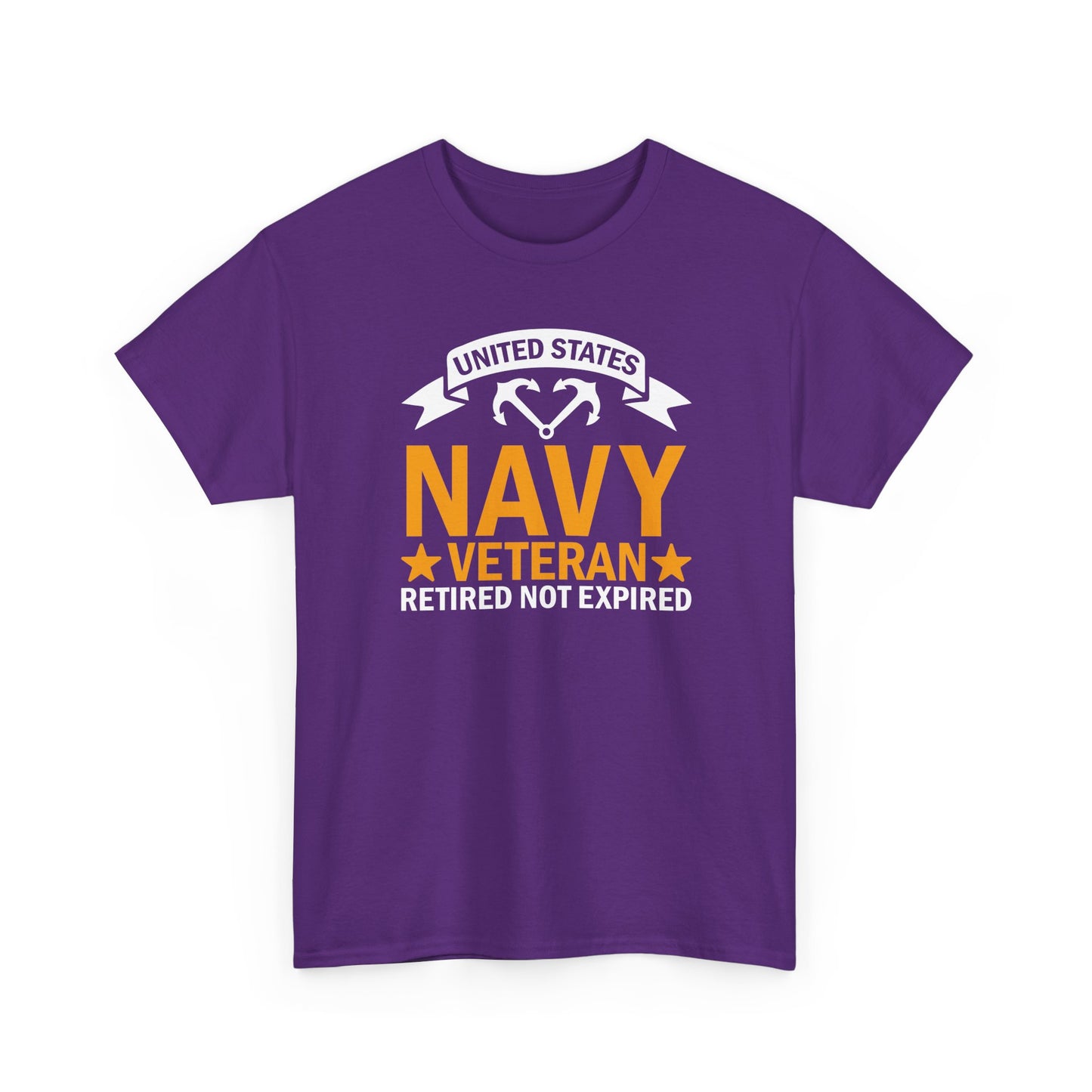 Navy Veteran Heavy Cotton T-Shirt, Gifts for Veterans, Memorial Day, Patriotic Apparel, Retired Not Expired, Gift for dad