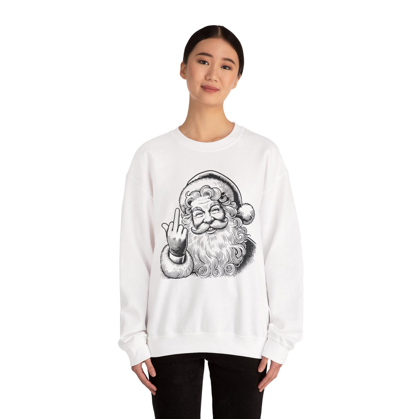 Funny Sassy Santa Sweatshirt for Holiday Fun, Christmas Gift for Friends, Cozy Winter Wear, Funny Crewneck Sweater, Unique Holiday Apparel
