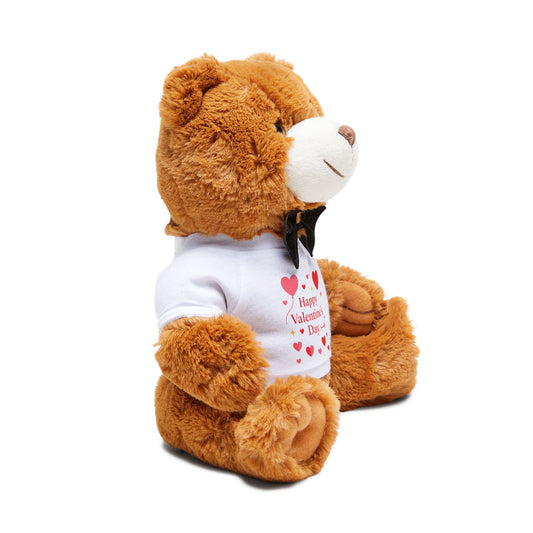 Valentine Teddy Bear with Custom T-Shirt, Plush Bear Gift for Her Him | Happy Valentine's Day Stuffed Animal