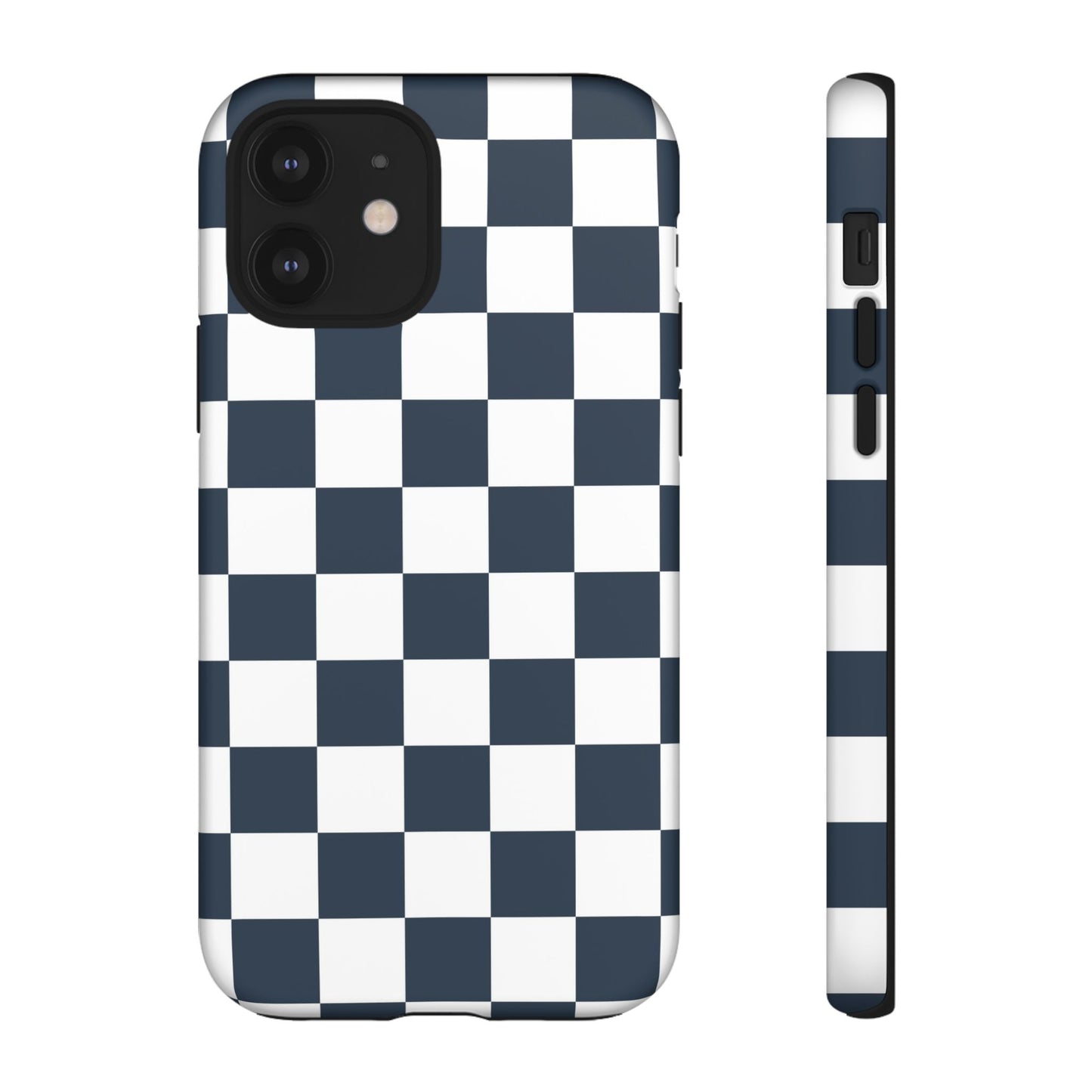Navy Checkerboard Phone Case, iPhone 17 Pro, 17, 16, 15, 14, 13, 12, 11, X, XR, XS MAX, Tough Case for iPhone