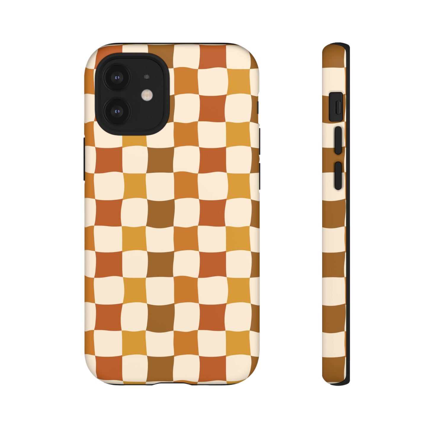 Boho Checked Phone Case, Checkerboard Design, Durable Protection, Phone Cover, Phone case For iPhone and Samsung, Trendy Phone Cover