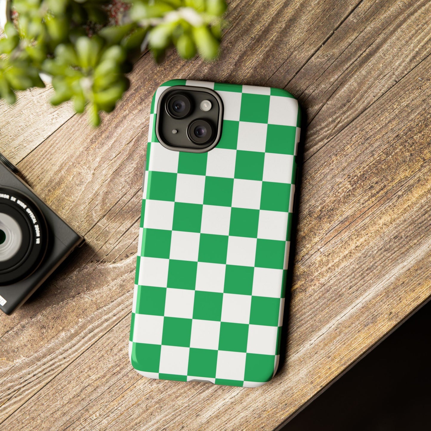 Green Checkerboard Phone Case, iPhone 17 Pro, 17, 16, 15, 14, 13, 12, 11, X, XR, XS MAX, Mobile Cover, Gift for Students, Phone Accessory
