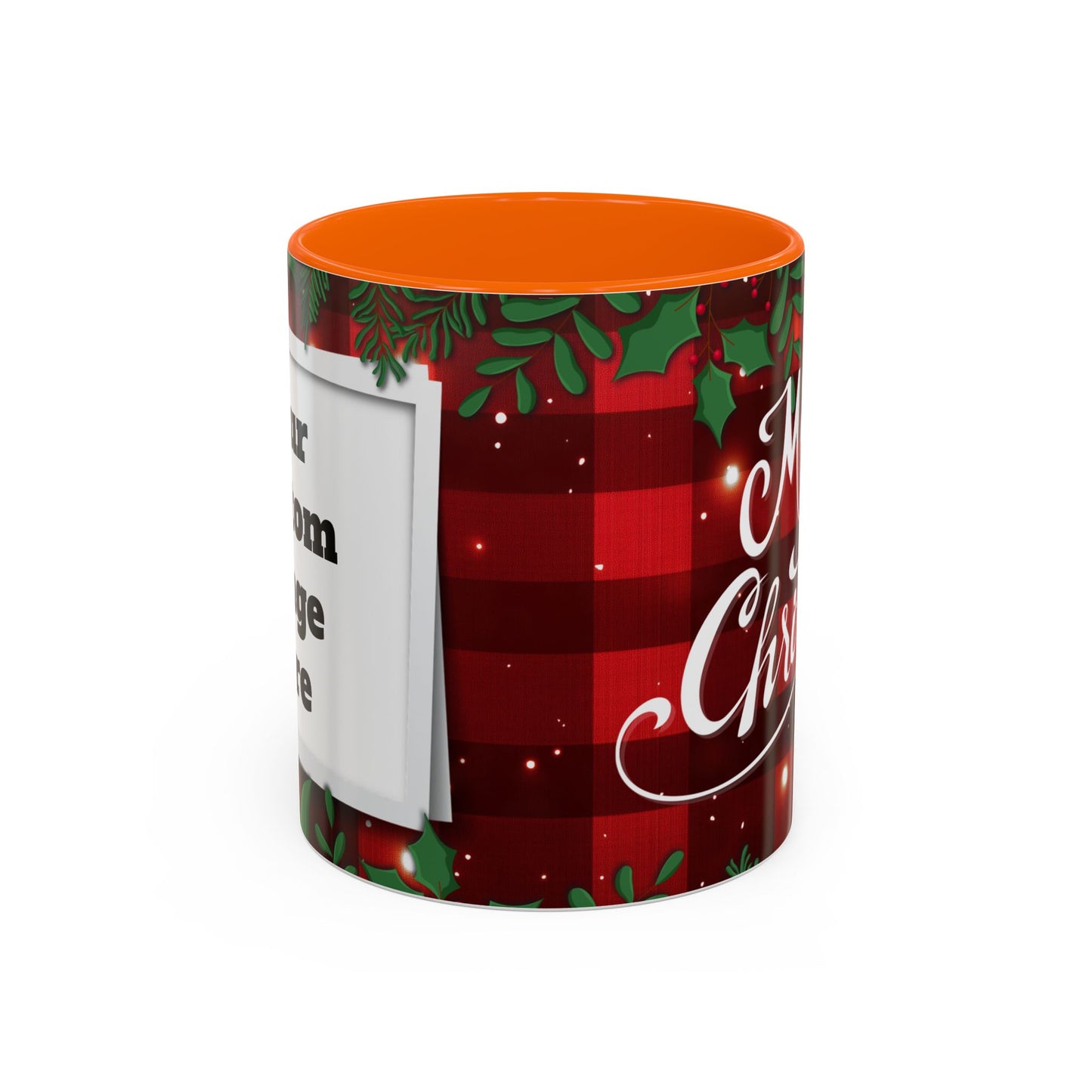 Personalized  Merry Christmas Accent Coffee Mug, Holiday Gift, Xmas Decor, Festive Beverage Cup, Custom Holiday Mug