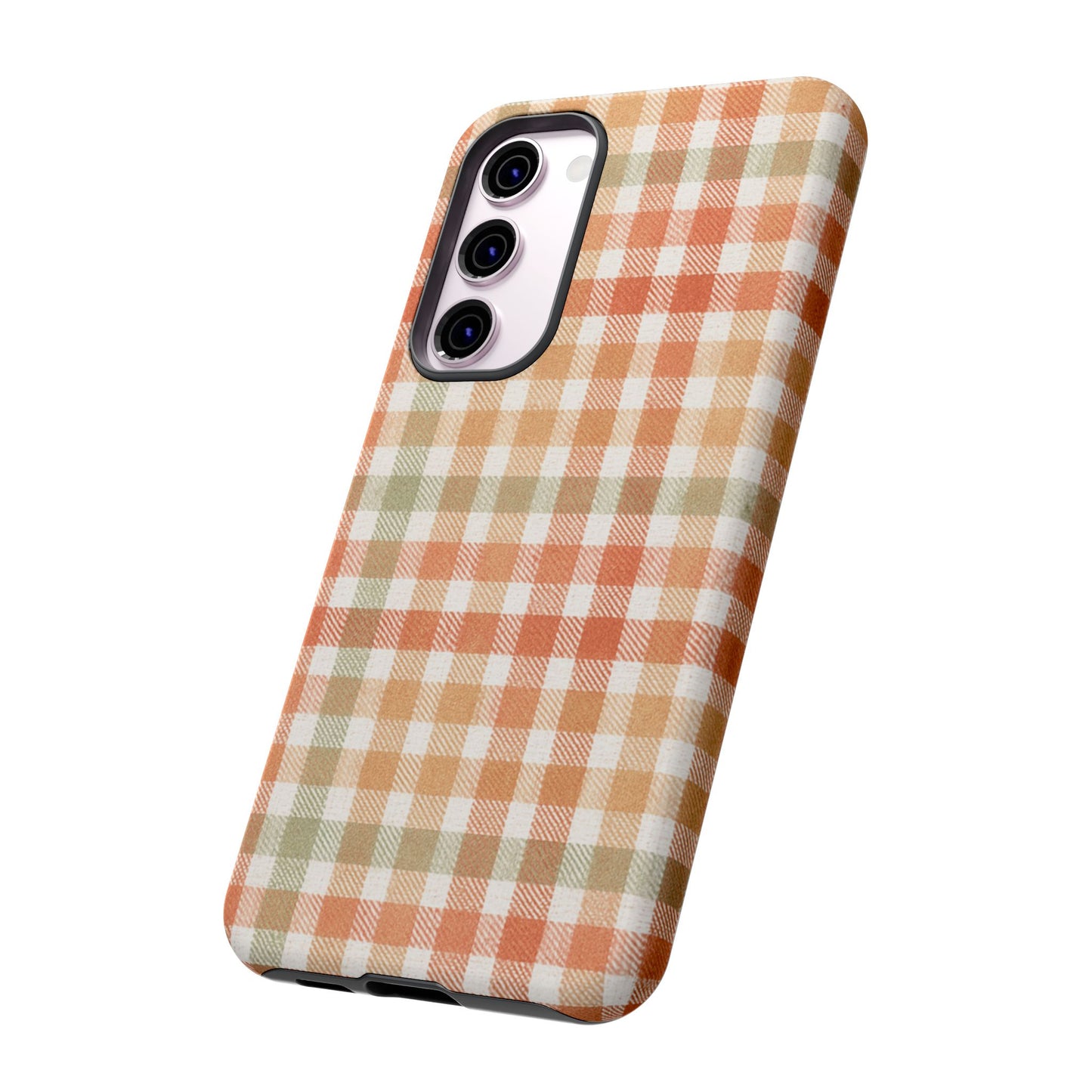 Boho Checkered Phone Case | Neutral Aesthetic Plaid Case | Retro Minimalist Check Design | iPhone Cover | Samsung Cover