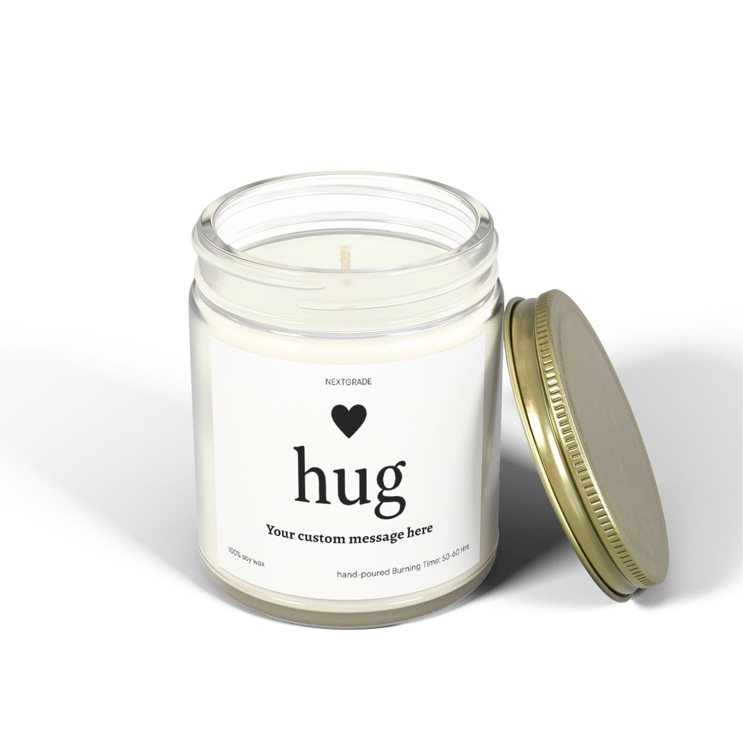 Personalized Soy Wax Scented Candle, Send a Hug Candle, Coconut Apricot Wax, Hug Candle, Ideal Gift for Friends, Home Decor, Cozy Atmosphere