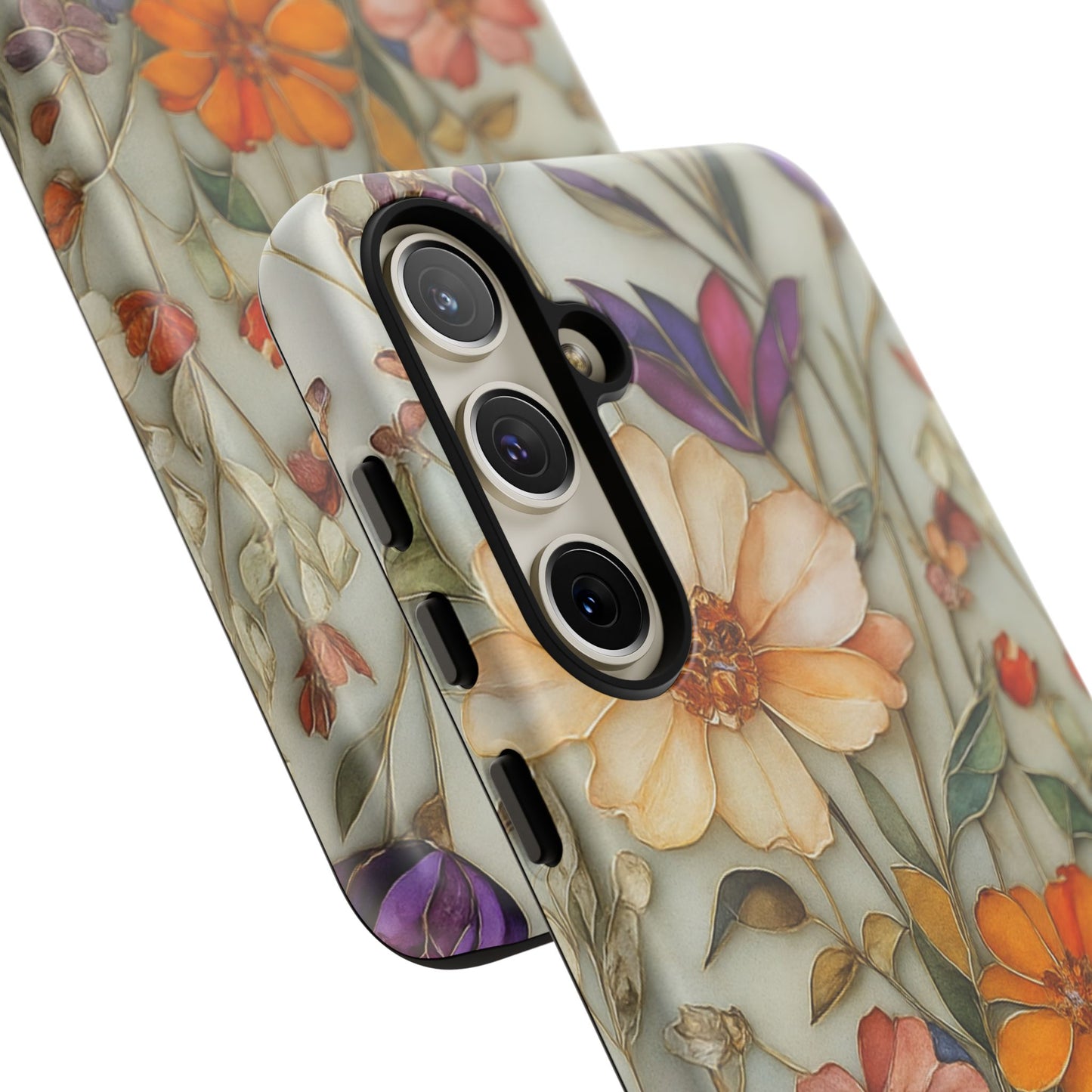 Phone case For iPhone & Samsung, Wildflower Mosaic MagSafe iPhone Case: Botanical Floral Design iPhone