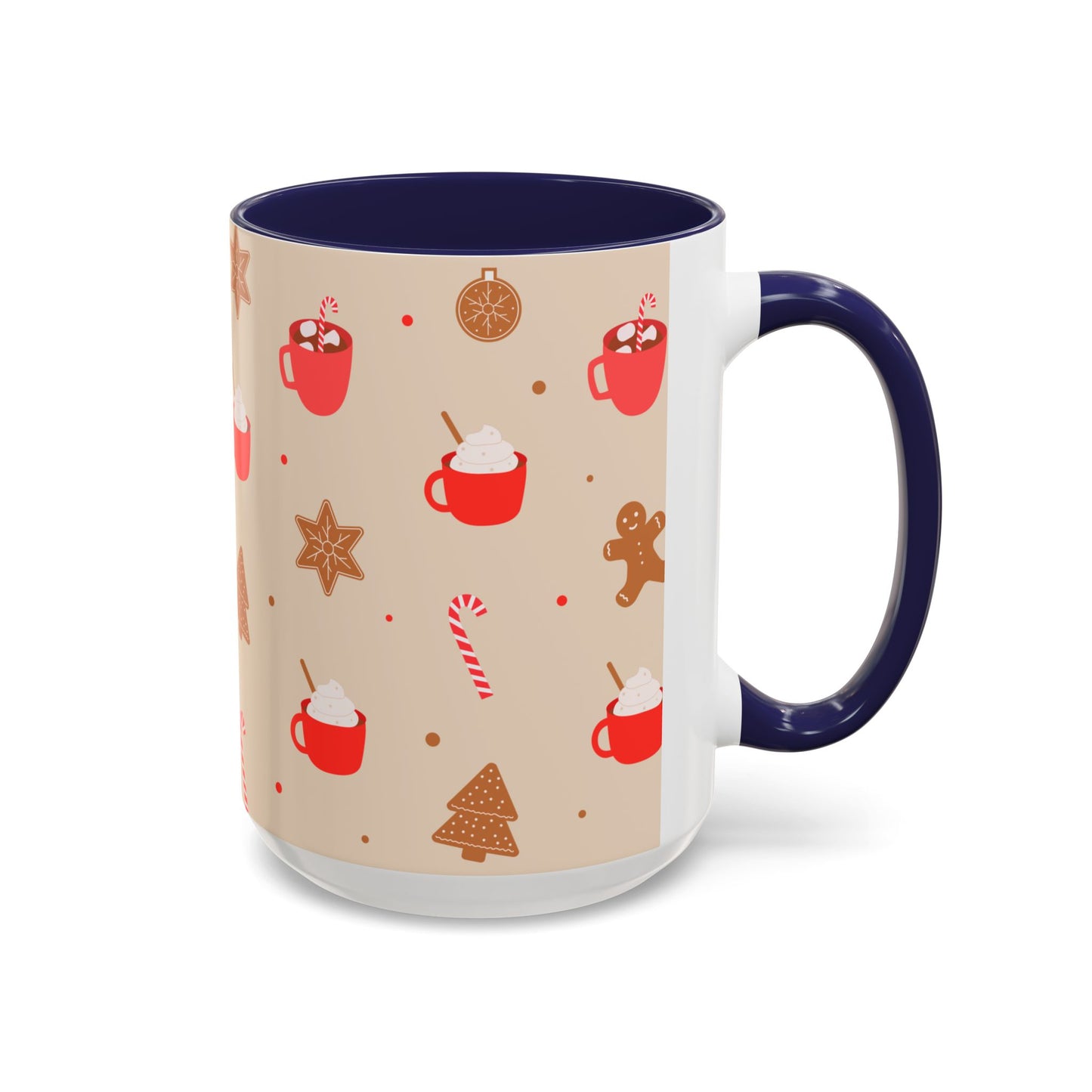 Festive Accent Coffee Mug, Holiday Gift, Hot Chocolate Lover, Christmas Decor, Winter Vibes, Cozy Mugs, Gift for her