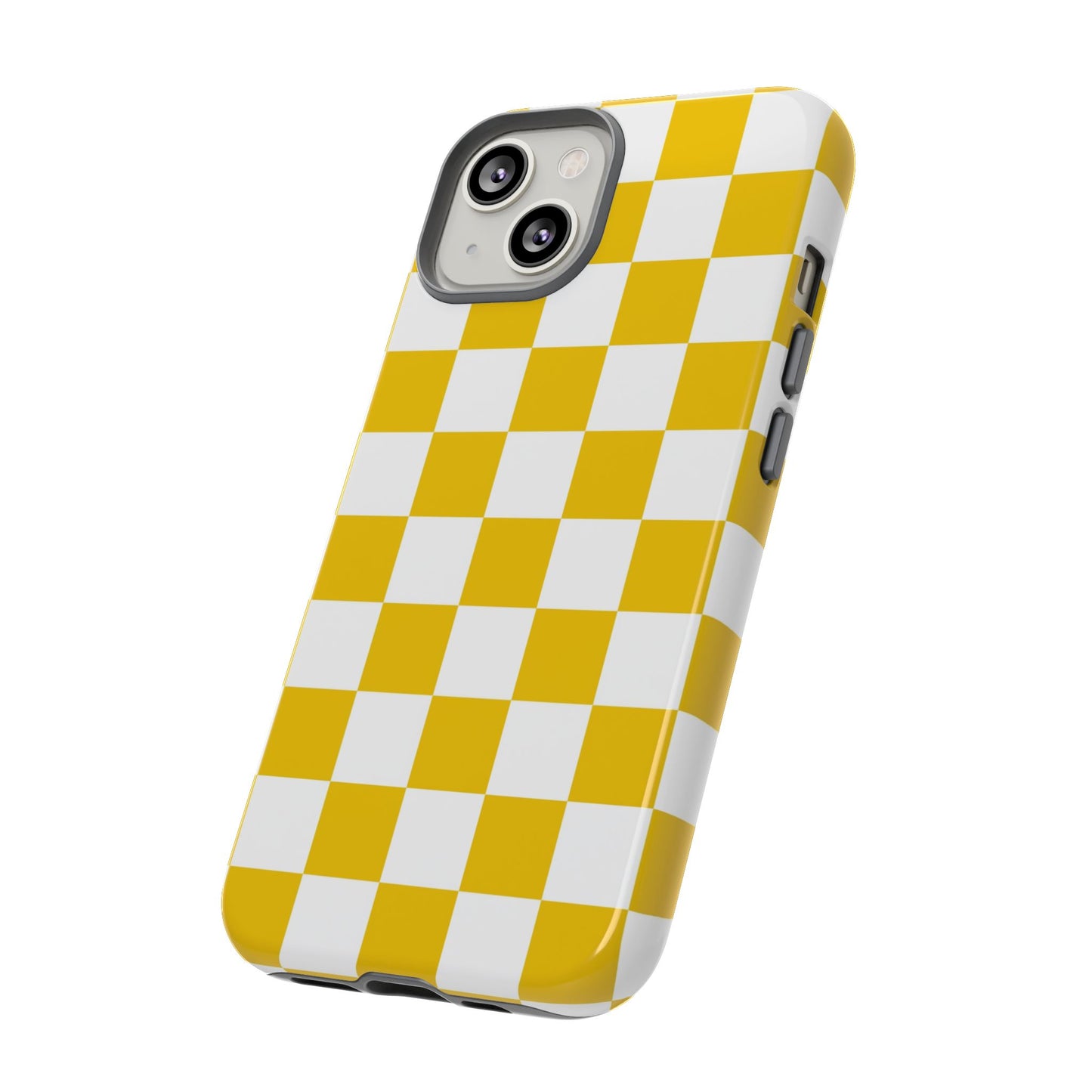Yellow Checkered Phone Case - iPhone 17 Pro, 17, 16, 15, 14, 13, 12, 11, X, XR, XS MAX, Gift for Friends