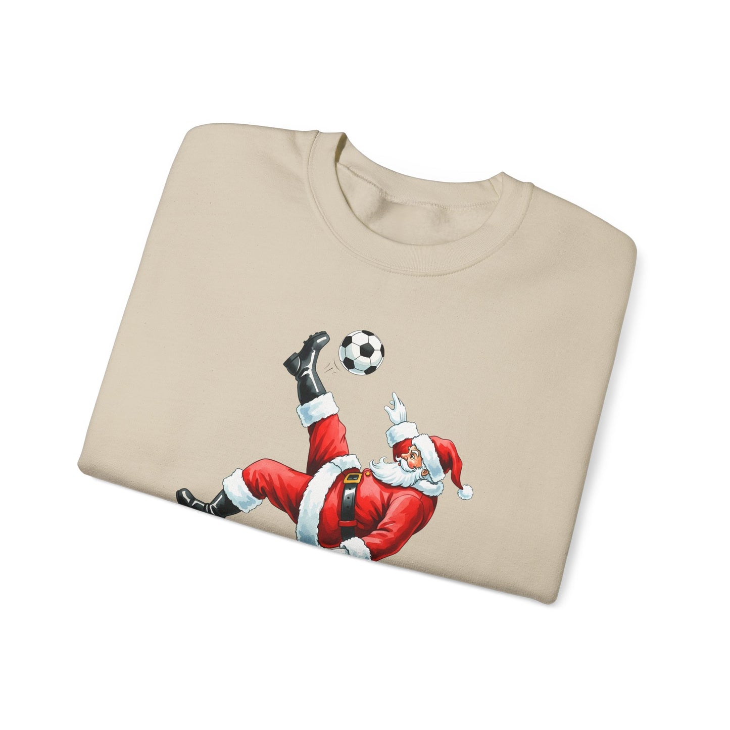 Festive Santa Soccer Crewneck Sweatshirt, Christmas Apparel, Winter Fashion, Holiday Gifts, Sports Lover, Cute Santa Design