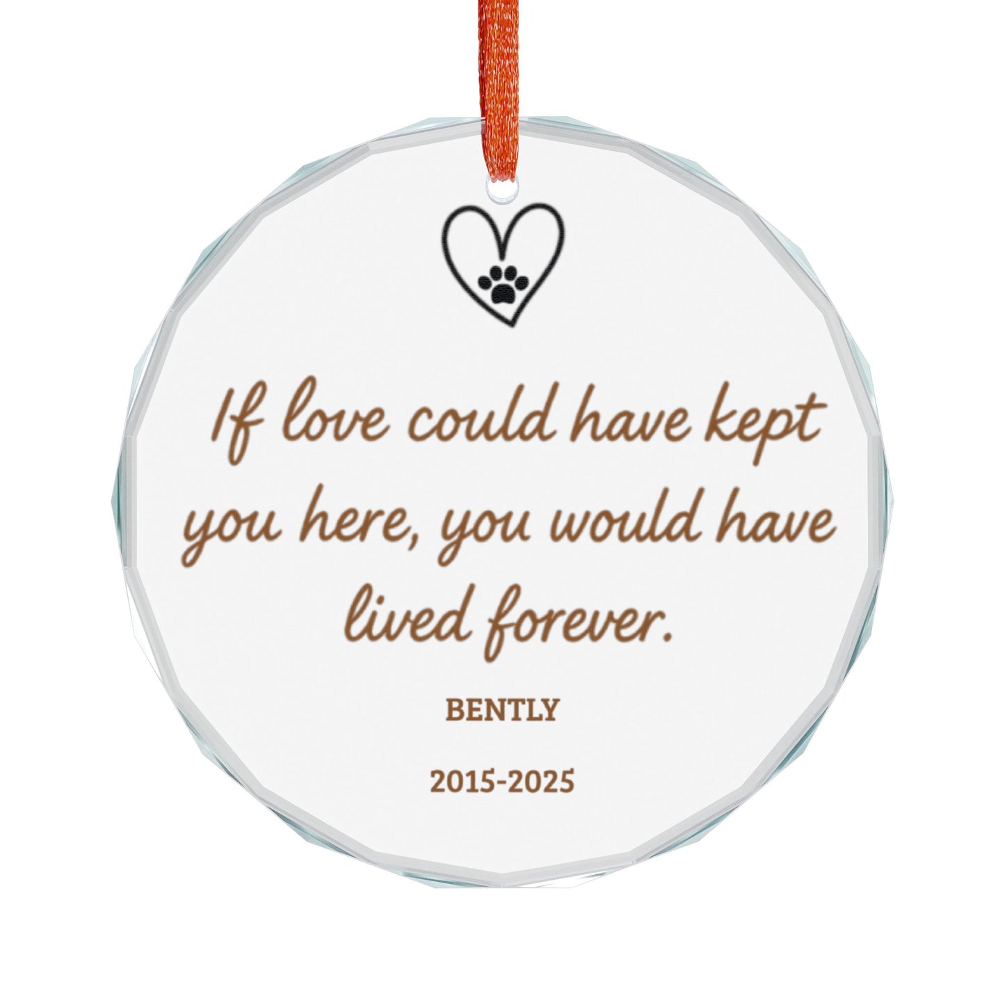 Custom If Love Could Have Kept You Here Pet Memorial Ornament Sympathy Gift for Dog or Cat Loss, Sympathy Gift, Loss of Pet Remembrance