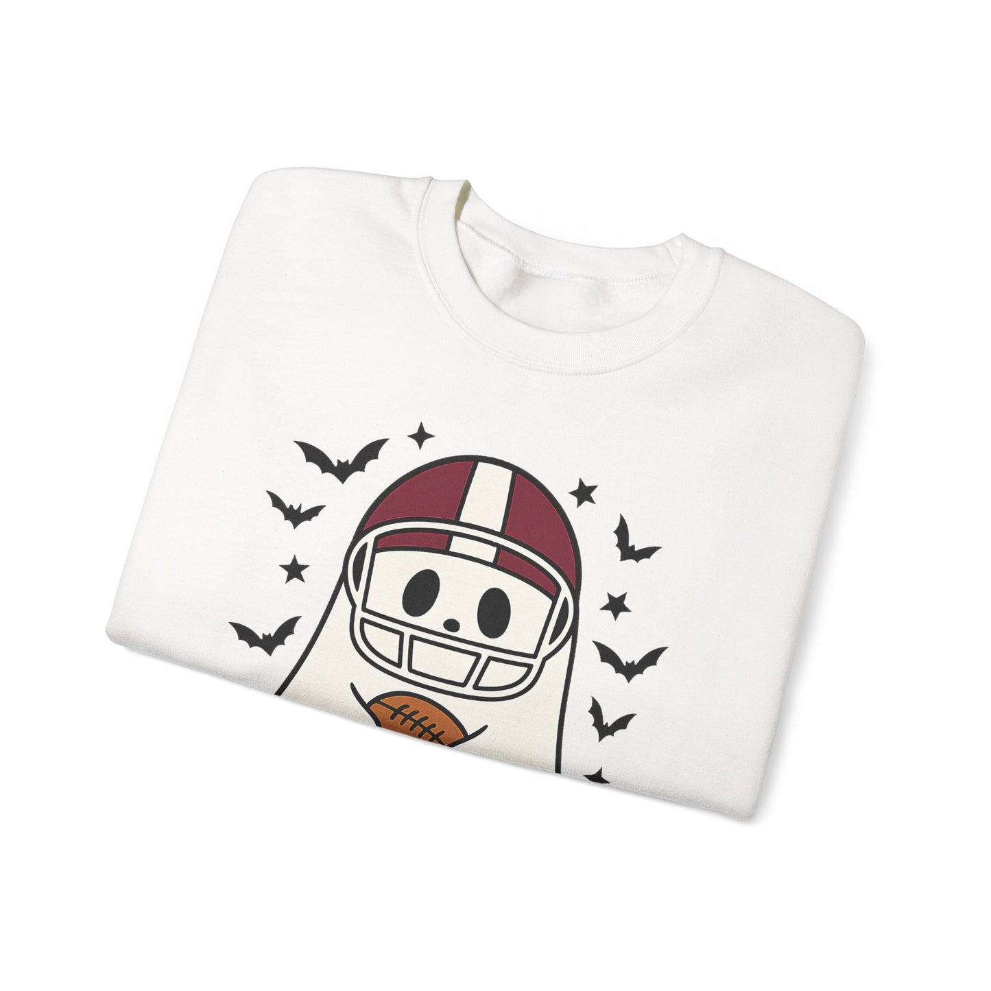 Halloween Ghost Football Sweatshirt, Cozy Crewneck, Unisex Sweatshirt, Fall Apparel, Spooky Season Fashion, Ghost Design