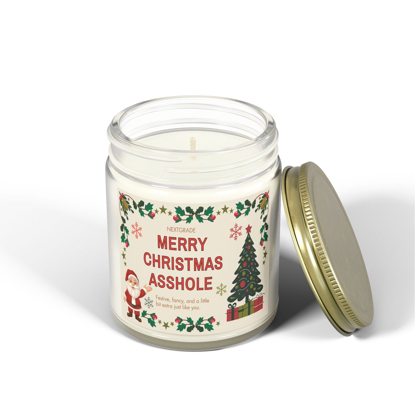 Merry Christmas Asshole Candle Funny Holiday Gift for Friends, Coworkers, or Siblings | Hilarious Christmas Candle | Hand-Poured Soy Wax