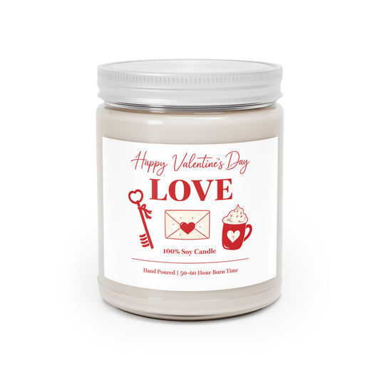 Valentine Love Illustration Candle 9oz | Romantic Soy Candle Gift, Valentine's Day Decor, Anniversary Gift for Her, Gift for Girlfriend