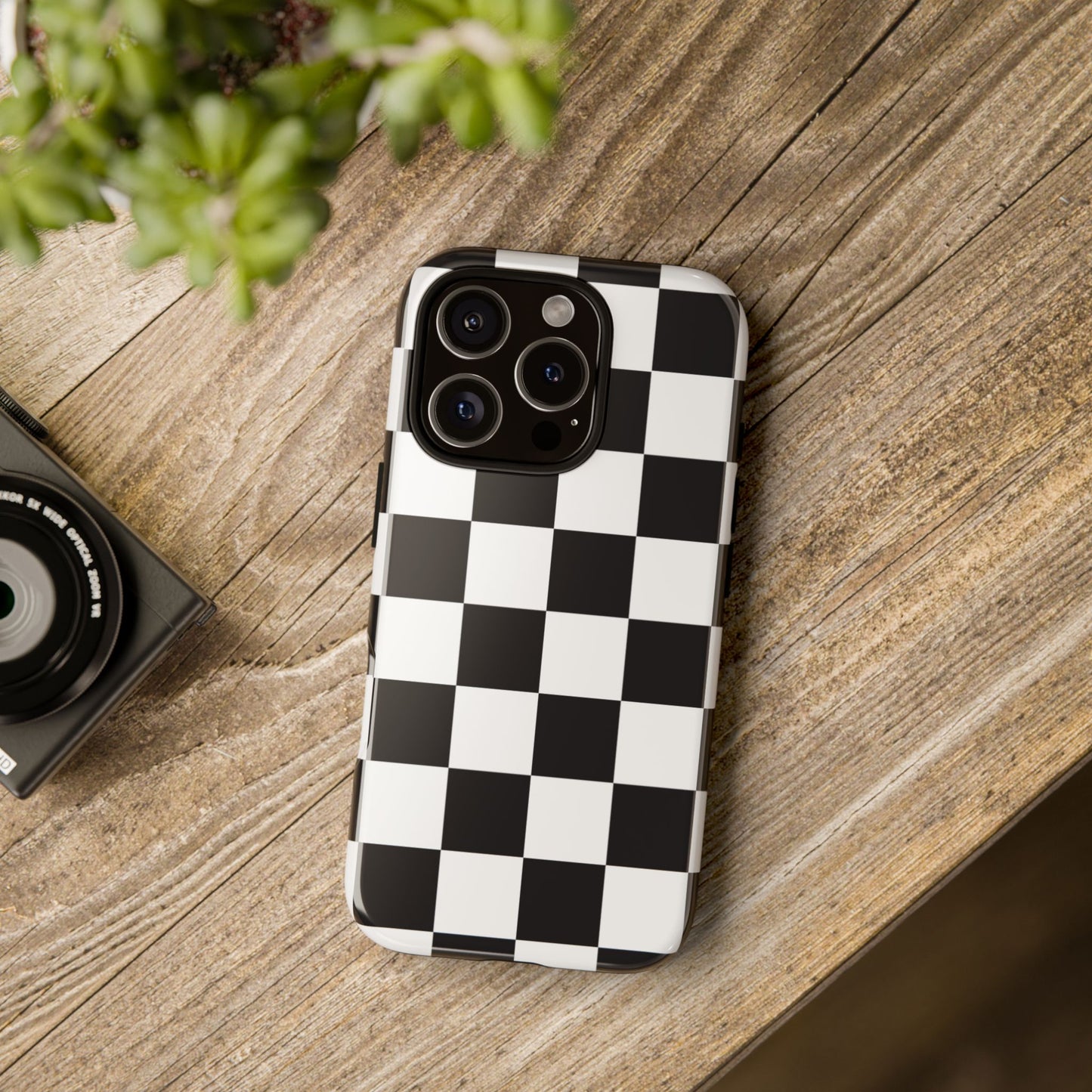 Black and White Checker iPhone Case, Stylish iPhone Cover for Teens, Holiday Gift, Unique Mobile Accessories, Tough Protection