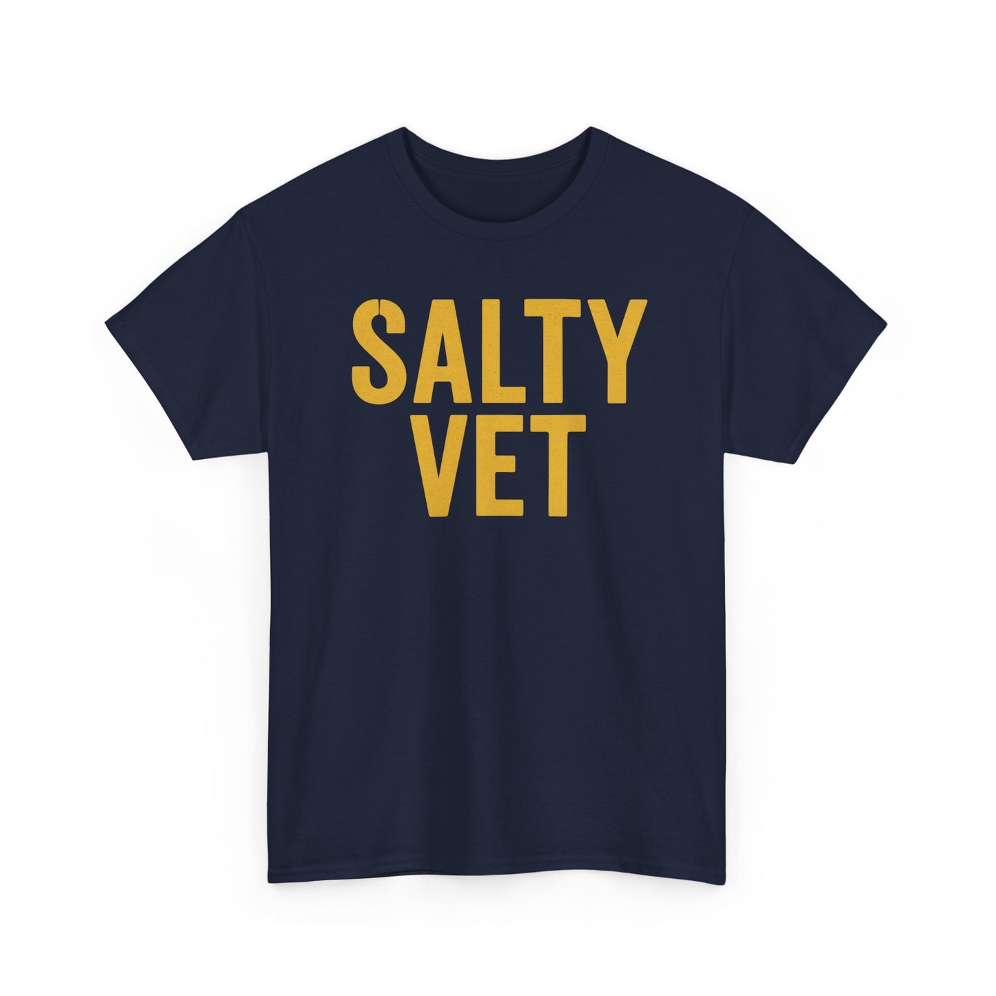 Salty Vet T-Shirt, Unisex Heavy Cotton Tee for Veterans, Gift for Military Families, Casual Wear, Marine Corps Pride