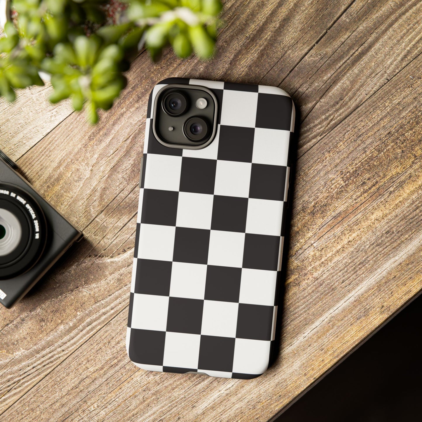 Black and White Checker iPhone Case, Stylish iPhone Cover for Teens, Holiday Gift, Unique Mobile Accessories, Tough Protection