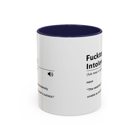 Fucktose Intolerant Definition Mug, Funny Accent Coffee Mug 11oz 15oz, Sarcastic Adult Humor Mug, Gag Gift for Friends