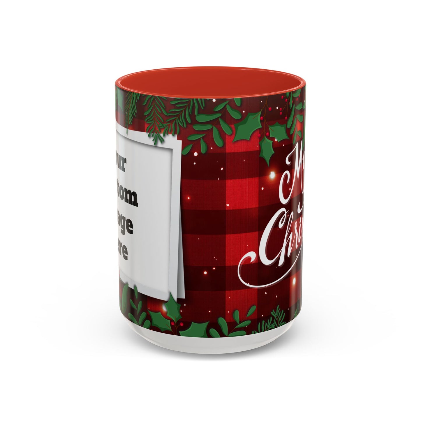 Personalized  Merry Christmas Accent Coffee Mug, Holiday Gift, Xmas Decor, Festive Beverage Cup, Custom Holiday Mug