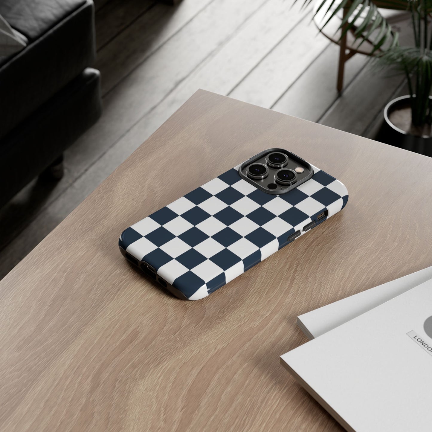 Checkered Pattern iPhone Case, iPhone Cover, Modern iPhone Accessory, Gift for Him, Trendy Mobile Protection