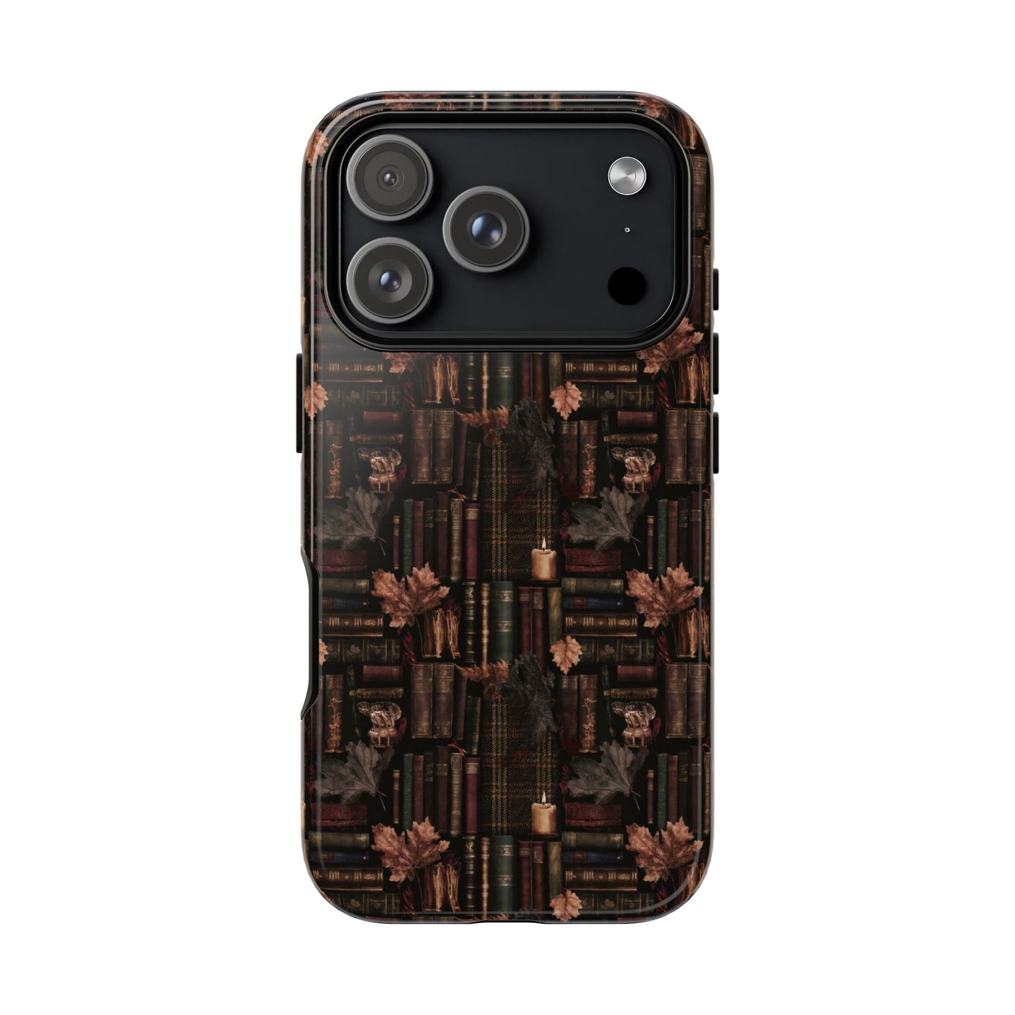 Gothic Phone Case Dark Academia Literary iPhone Samsung Cover with Books & Flowers, Phone case