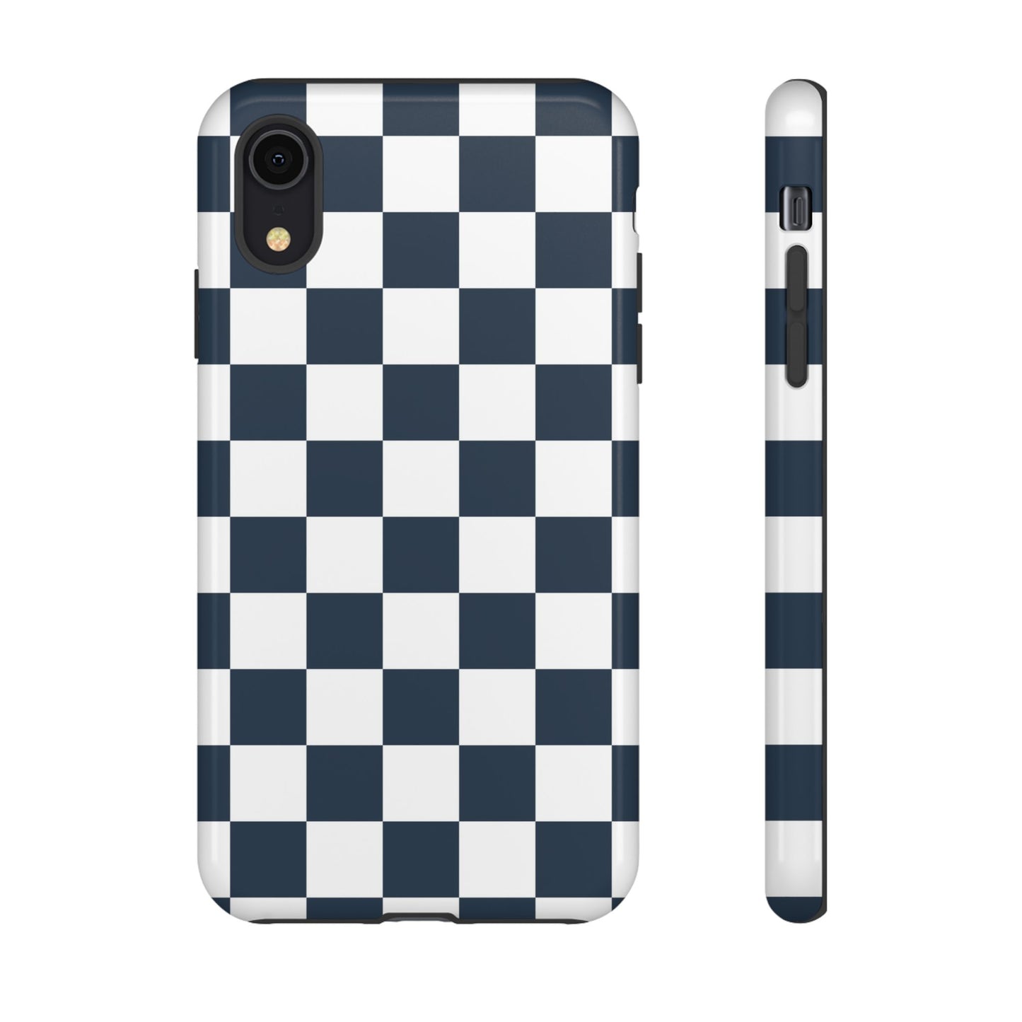 Navy Checkerboard Phone Case, iPhone 17 Pro, 17, 16, 15, 14, 13, 12, 11, X, XR, XS MAX, Tough Case for iPhone