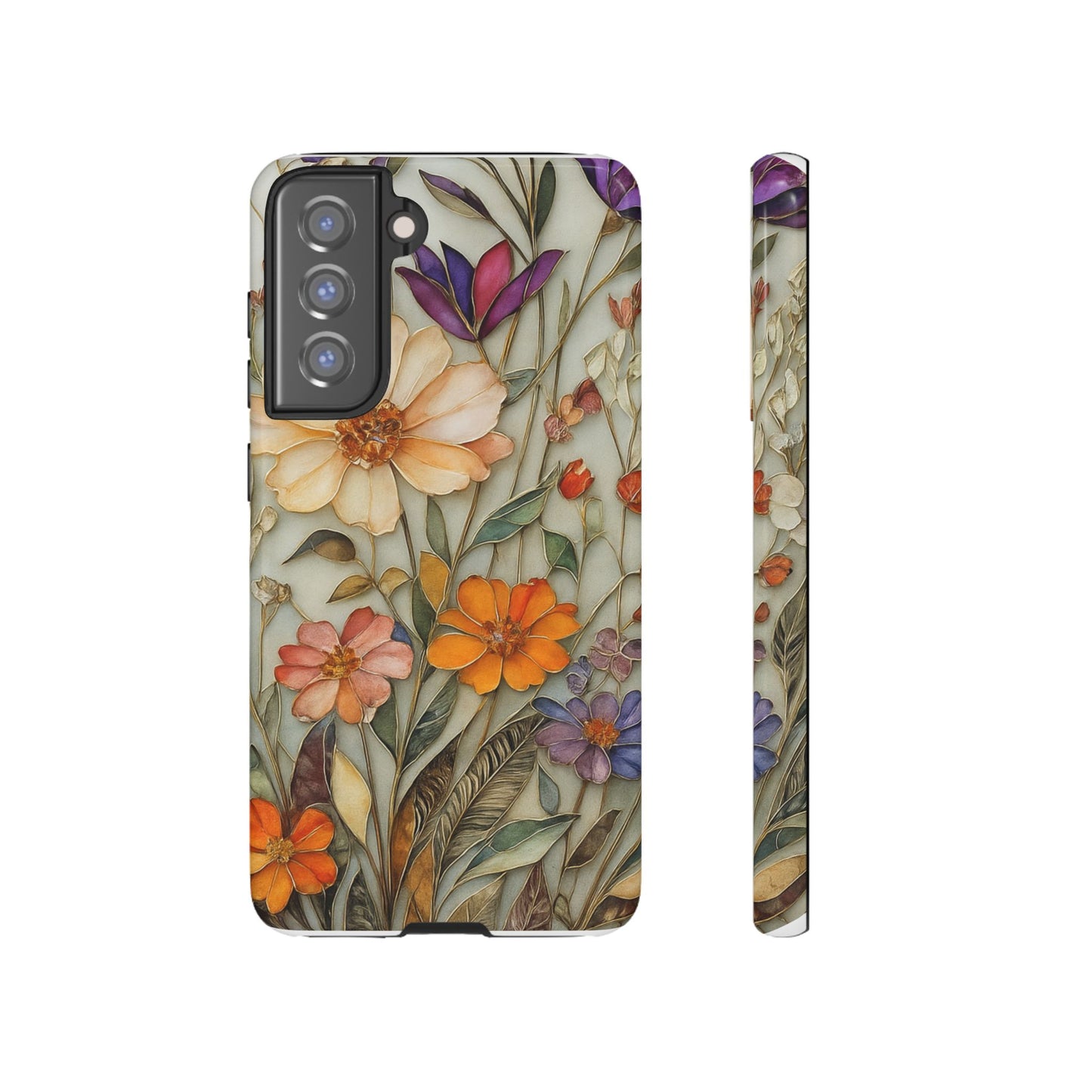Phone case For iPhone & Samsung, Wildflower Mosaic MagSafe iPhone Case: Botanical Floral Design iPhone