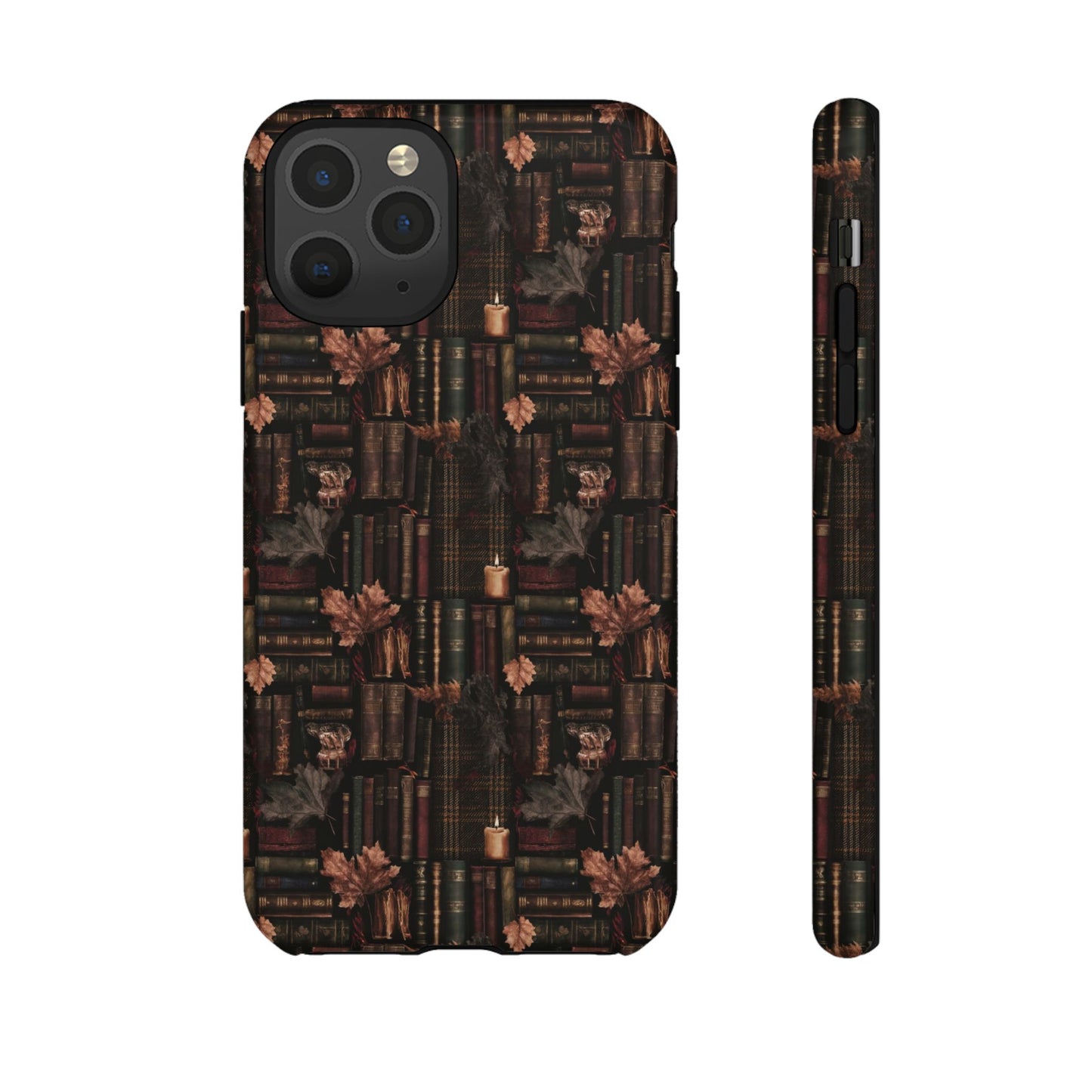 Gothic Phone Case Dark Academia Literary iPhone Samsung Cover with Books & Flowers, Phone case