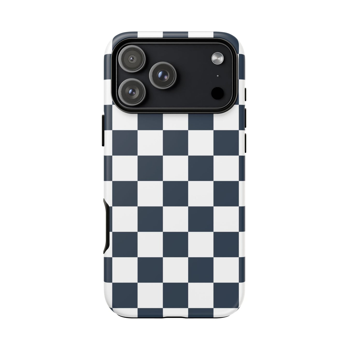 Navy Checkerboard Phone Case, iPhone 17 Pro, 17, 16, 15, 14, 13, 12, 11, X, XR, XS MAX, Tough Case for iPhone