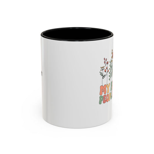 Personalized Floral Accent Mug, My Favorite People Call Me Coffee Cup, Perfect Gift for Friends, Family, Birthdays, Home Décor