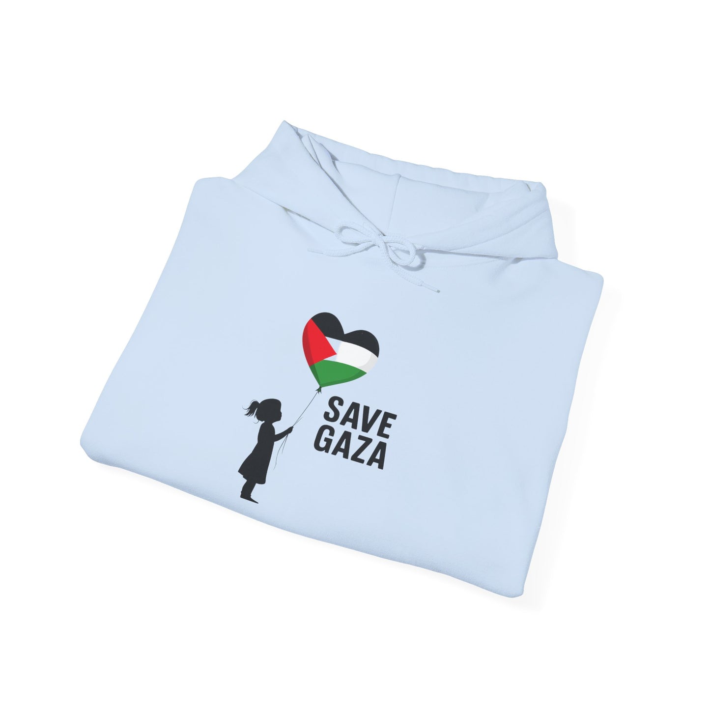 Unisex Heavy Blend Hooded Sweatshirt, Save Gaza, Statement Hoodie, Comfortable Casual Wear, Gift for Activists, Peace Supporters