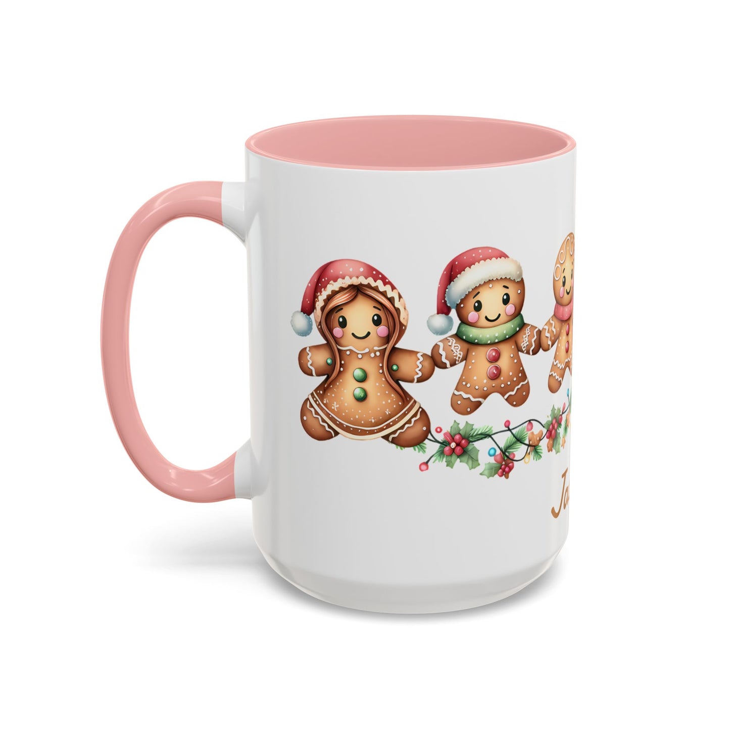 Personalized Gingerbread Friends Coffee Mug, Holiday Mug, Christmas Decor, Personalized Coffee Cup, Gift for Her, Winter Wonderland