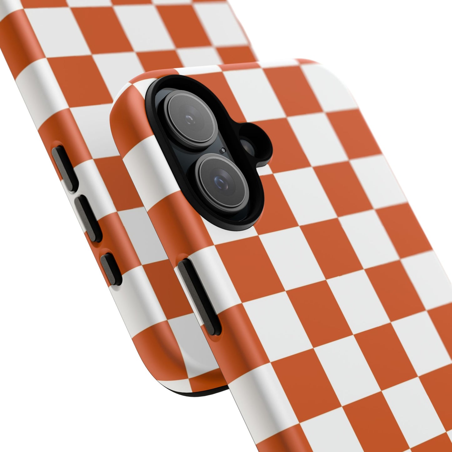 Checkered Phone Case, Checkered Phone Case - iPhone 17 16 15 14 13 12 11 Pro Max  - Trendy Black and Brown Checkerboard