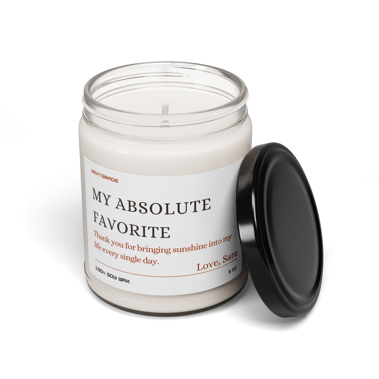 Custom “My Absolute Favorite” Soy Candle – Thank You Gift, Aromatherapy Candle for Her, Home Décor, Relaxation & Long-Lasting Scented Candle