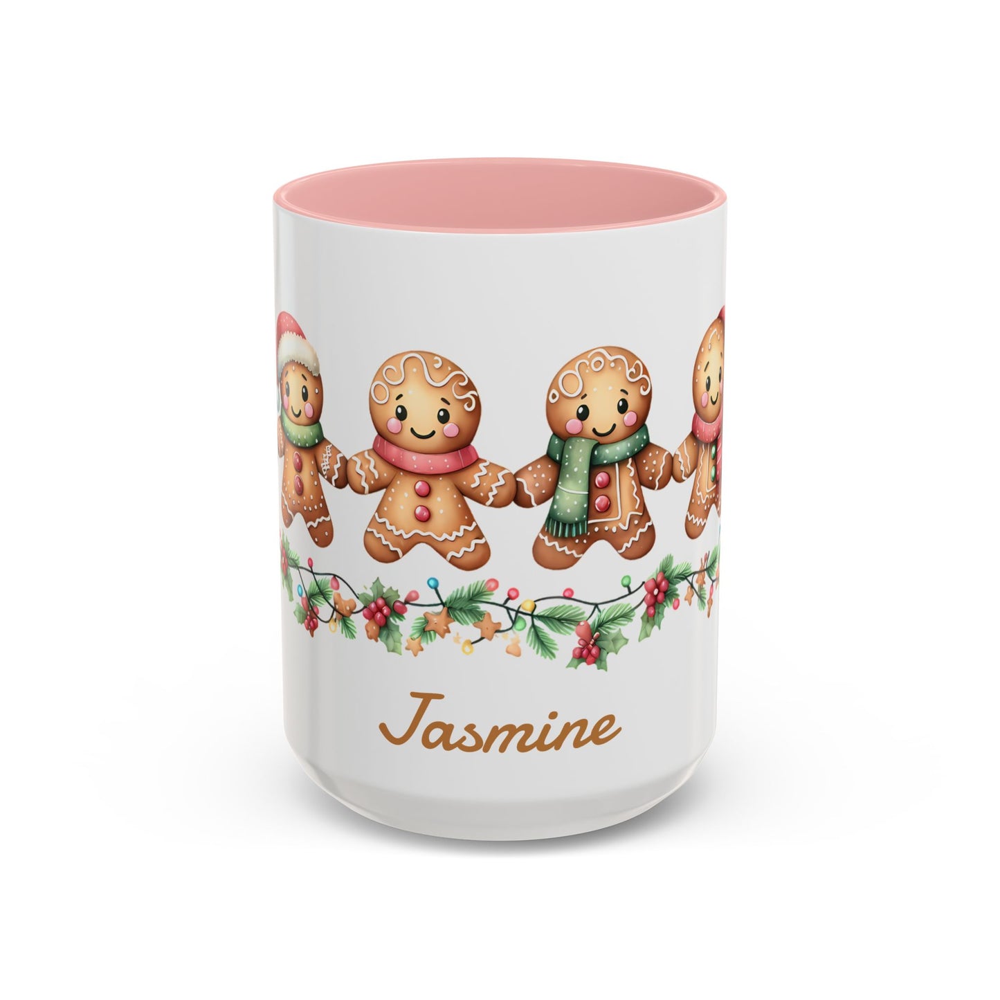 Personalized Gingerbread Friends Coffee Mug, Holiday Mug, Christmas Decor, Personalized Coffee Cup, Gift for Her, Winter Wonderland