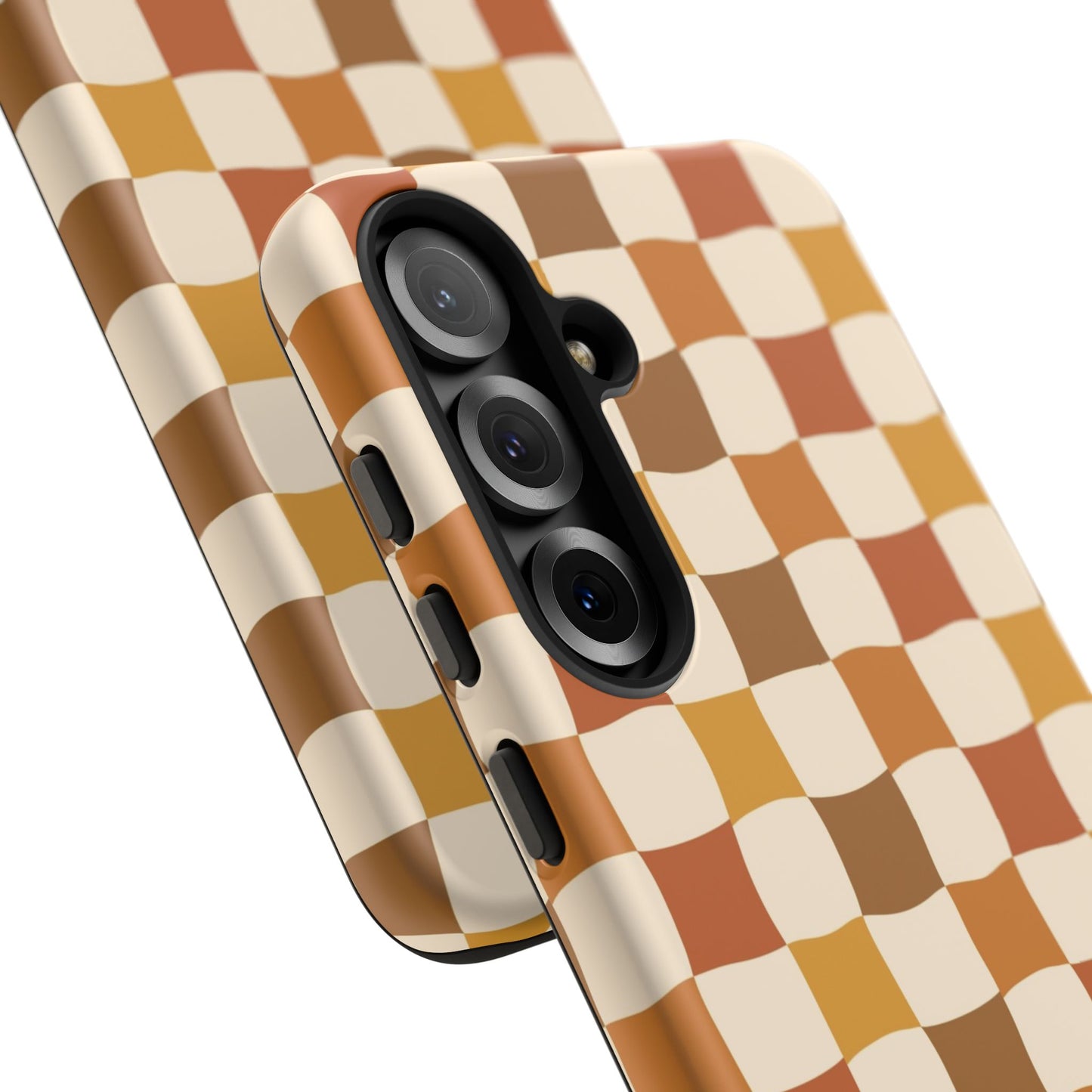 Boho Checked Phone Case, Checkerboard Design, Durable Protection, Phone Cover, Phone case For iPhone and Samsung, Trendy Phone Cover