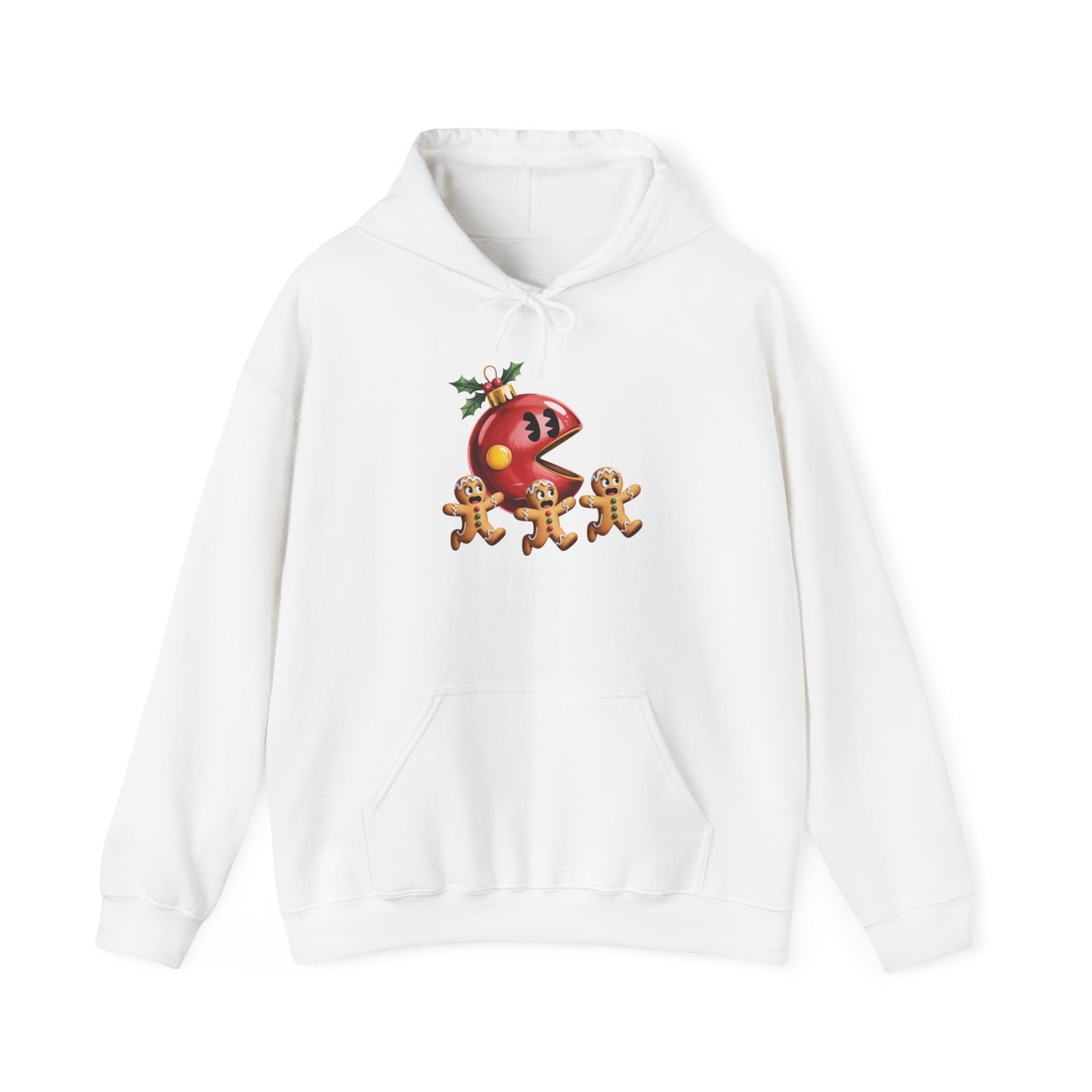 Playful Holiday Hoodie with Gingerbread Design, Cozy Christmas Sweatshirt for Family Gatherings, Fun Winter Apparel, Gift for her