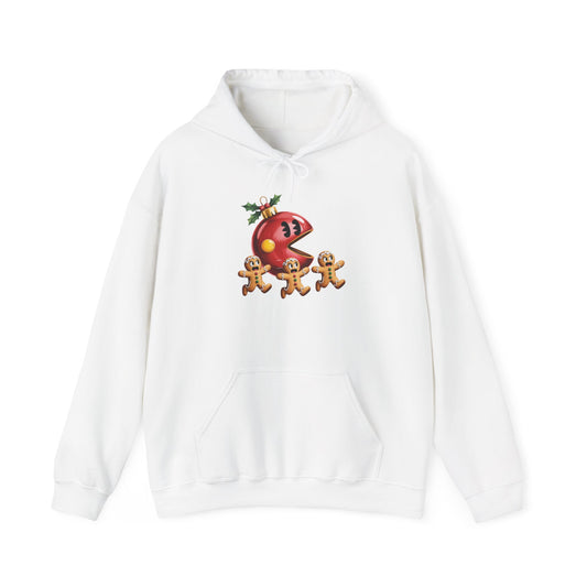 Playful Holiday Hoodie with Gingerbread Design, Cozy Christmas Sweatshirt for Family Gatherings, Fun Winter Apparel, Gift for her