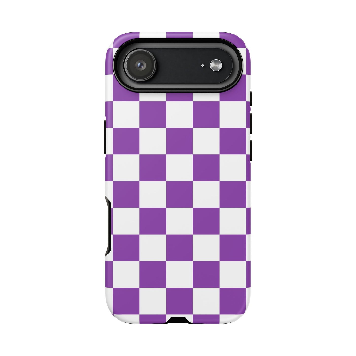 Purple Checkered Phone Case,  iPhone 17 Pro, 17, 16, 15, 14, 13, 12, 11, X, XR, XS MAX, Trendy Gift for Friends, Accessory for Occasions