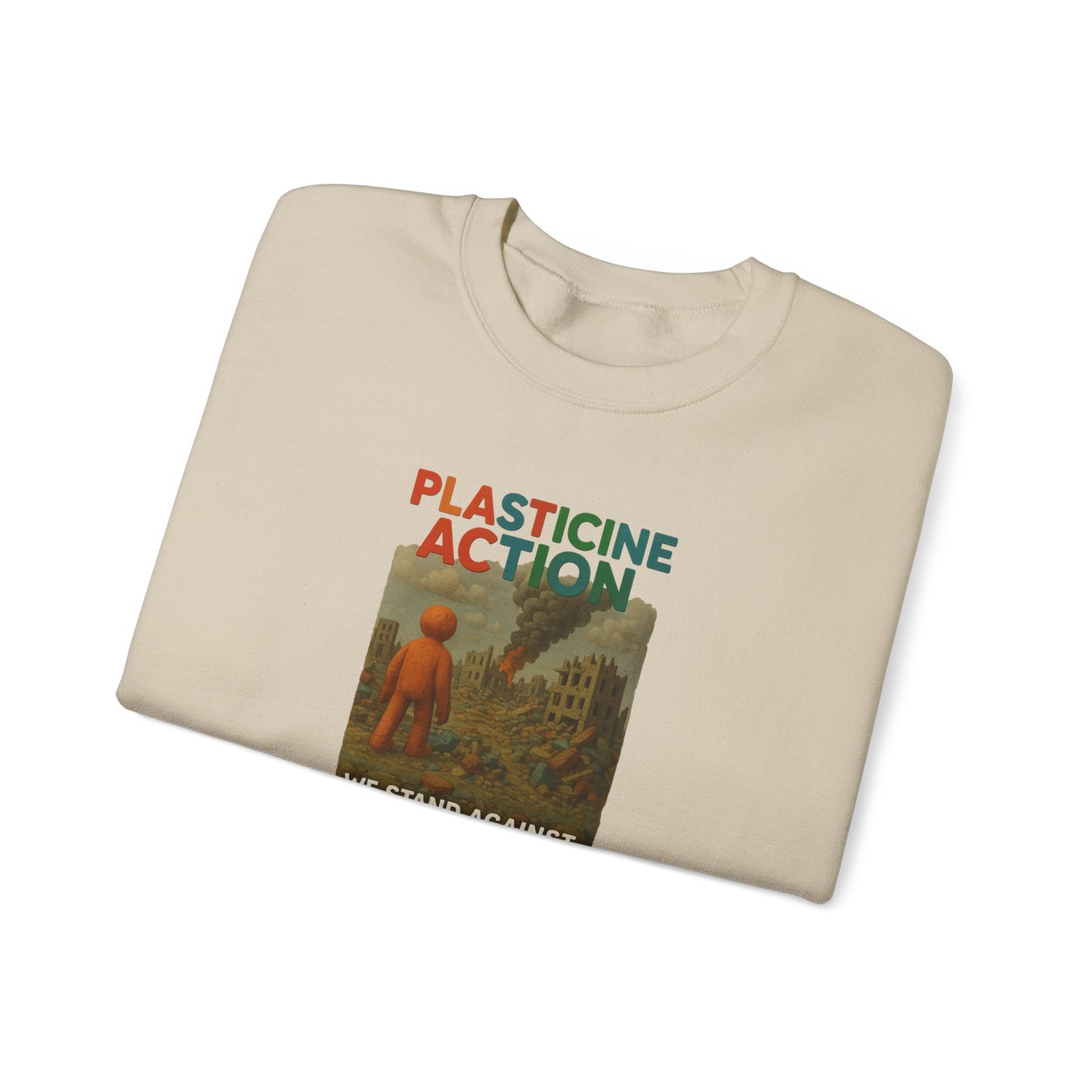 We stand against Genocide Crewneck Sweatshirt, Vintage Style, Sustainability Statement, Unisex Gift, Ethical Fashion, Activism Apparel