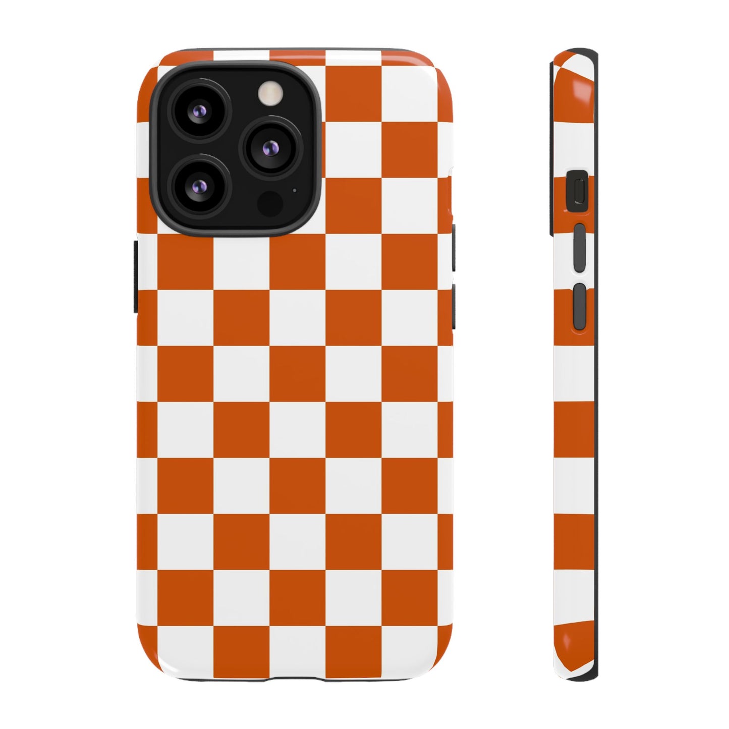 Checkered Phone Case, Checkered Phone Case - iPhone 17 16 15 14 13 12 11 Pro Max  - Trendy Black and Brown Checkerboard