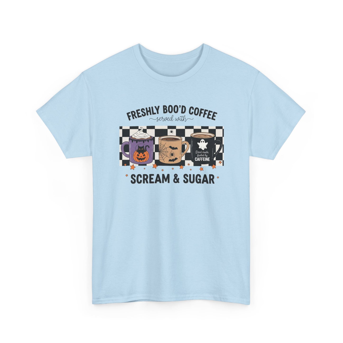 Coffee Lover Tee, Freshly Boo'd Coffee, Halloween Gift, Soft Cotton T-Shirt, Perfect for Fall Celebrations, Unique Graphic Tee