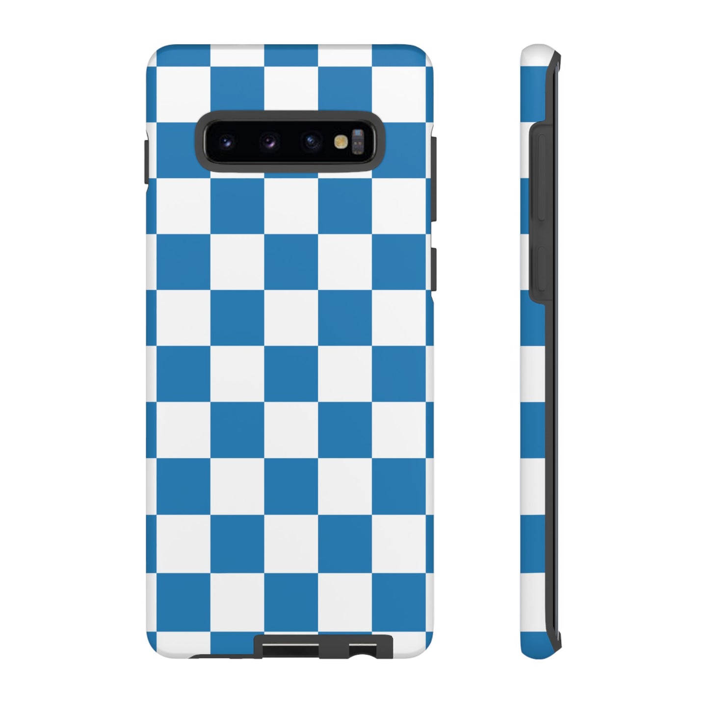 Blue Checkerboard Phone Case, Samsung Galaxy S25, S25 Plus, S24, S24 Plus, S24 Ultra, S23, S22, S22 Plus, S21 Ultra, S21 FE, S20+